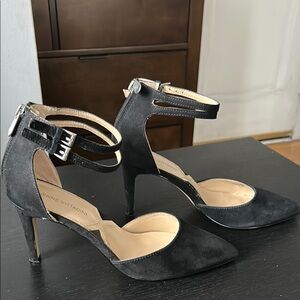 Adrienne Vittadini Black Stiletto Heels with Ankle Strap with 3 inch heels